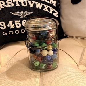 Antique Jar Full of Vintage Marbles